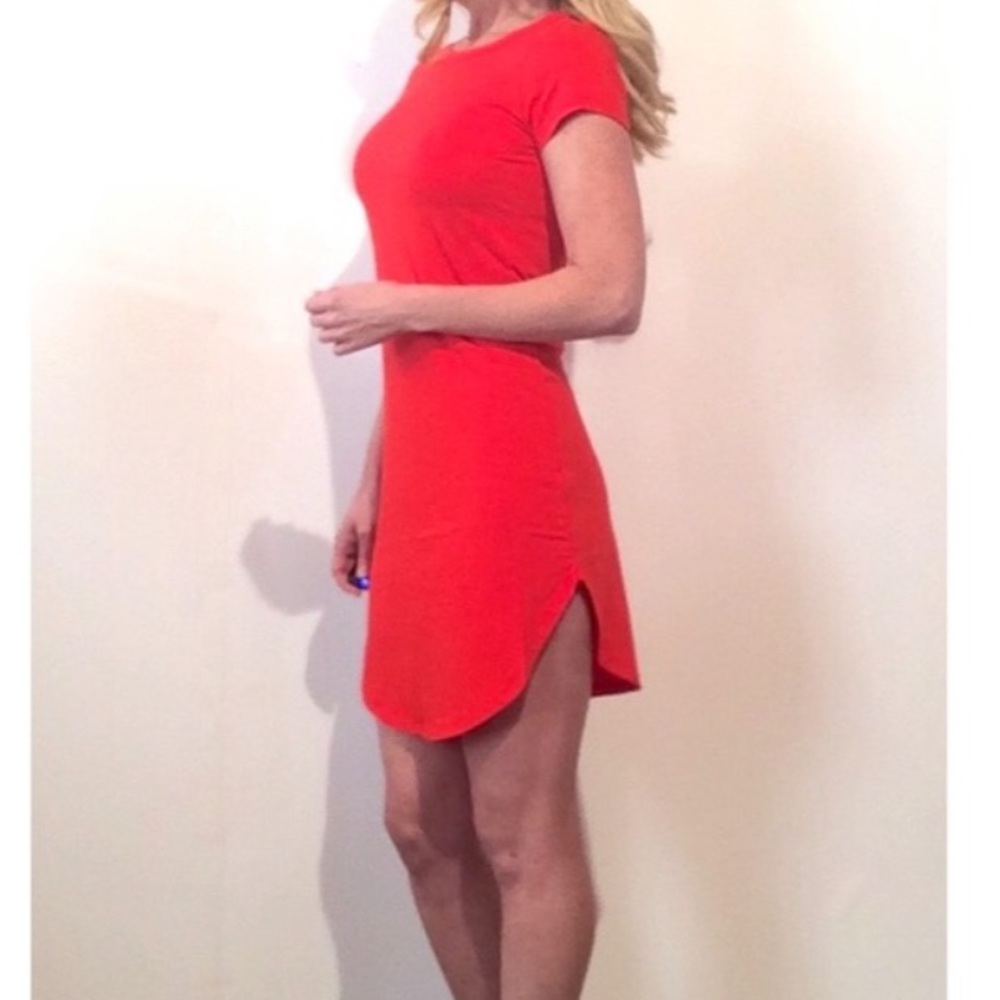 T-shirt dress - TShirt - tunic - red orange